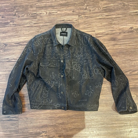 Menace Jackets & Coats Menace Laser Engraved Paisley Denim Jacket